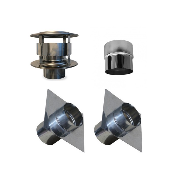 Aansluitset voor flexibel Ø125mm standaard | 123rookkanaal