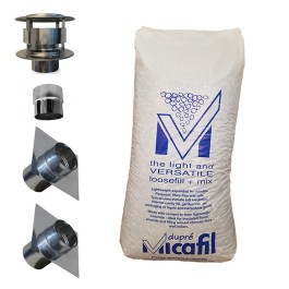 Aansluitset voor flexibel Ø125mm standaard islolatiekorrels | 123rookkanaal