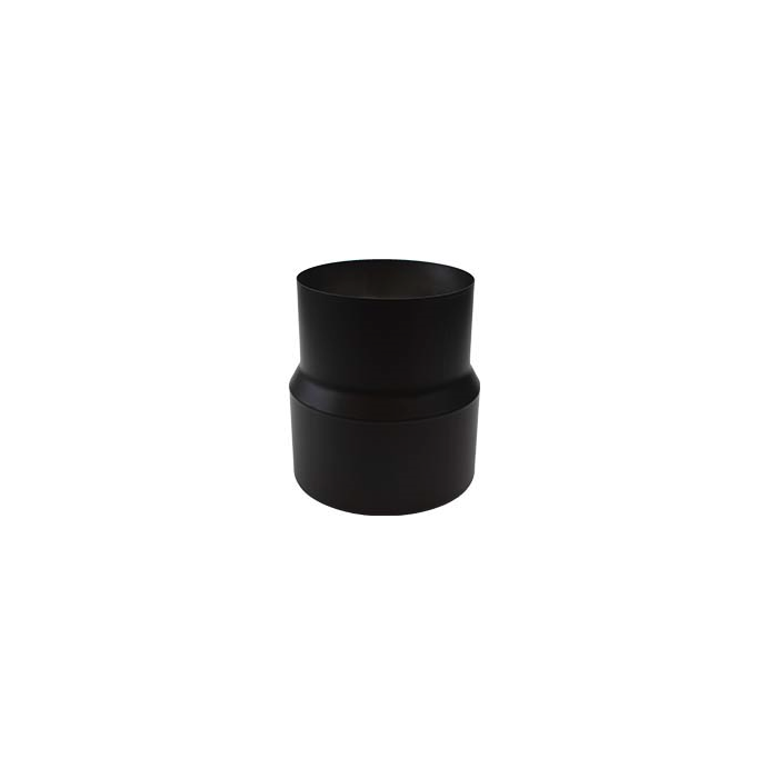 RVS zwart enkelwandig verloop 126-130mm tbv Charlton & Jenrick houtkachel | 123rookkanaal