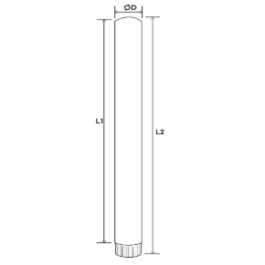 Geblauwde pijp enkelwandig L: 100cm Ø92mm (uitlopend) | 123rookkanaal