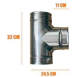 DINAK DW pellet T-stuk dubbelwandig rookkanaal Ø80mm | 123rookkanaal