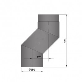 Kachelpijp enkelwandig versleping van 12cm Ø150mm | 123rookkanaal