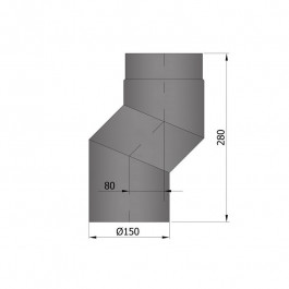 Kachelpijp enkelwandig versleping van 8cm Ø150mm | 123rookkanaal