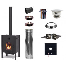 KING incl set EPDM Ø80mm DINAK met vloersteun | 123rookkanaal