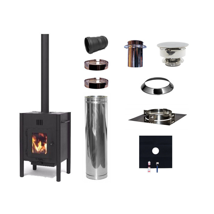 KING incl set EPDM Ø80mm DINAK met vloersteun | 123rookkanaal