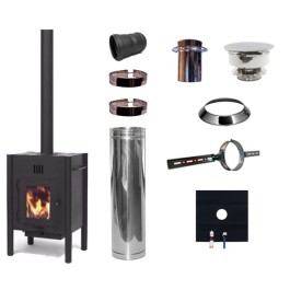 KING incl set EPDM Ø80mm DINAK met dakbevestigingsbeugel | 123rookkanaal