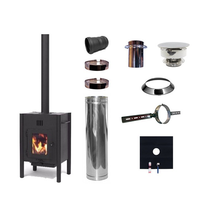 KING incl set EPDM Ø80mm DINAK met dakbevestigingsbeugel | 123rookkanaal