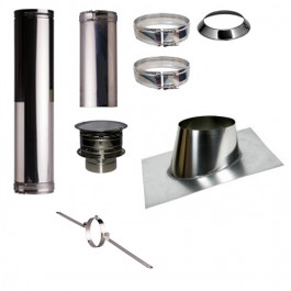 Set VERANDA schuin dak 5-25 graden Profi-Line Ø200mm met nisbus | 123rookkanaal