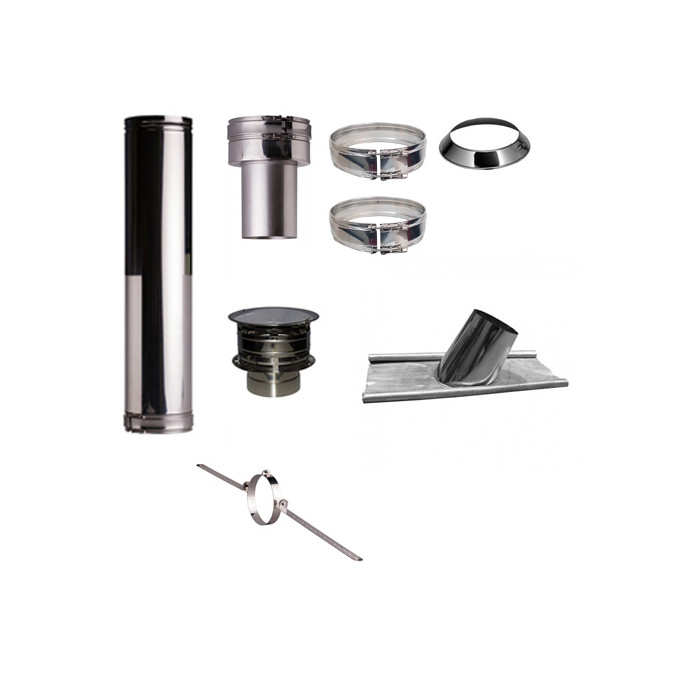 Set KAPSCHUUR loodslab 16-25 graden Profi-Line Ø200mm met verloop EW-DW | 123rookkanaal
