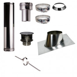 Set VERANDA schuin dak 5-25 graden Profi-Line Ø180mm met verloop EW-DW | 123rookkanaal