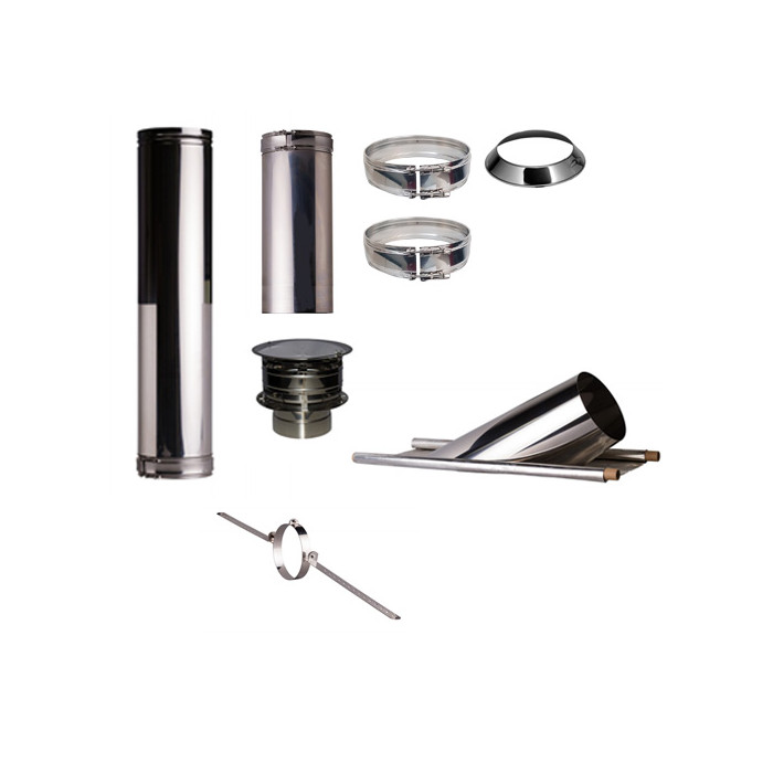 Set KAPSCHUUR loodslab 46-60 graden Profi-Line Ø180mm met nisbus | 123rookkanaal