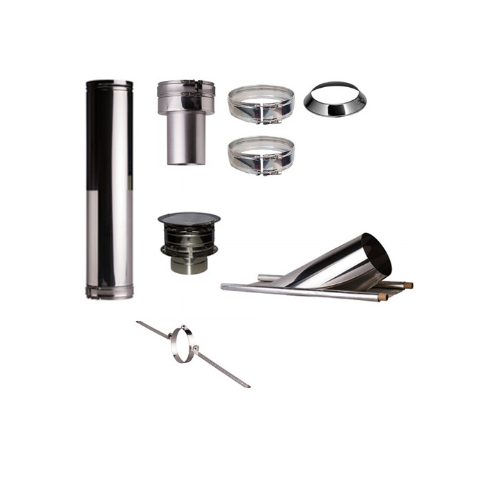 Set KAPSCHUUR loodslab 46-60 graden Profi-Line Ø180mm met verloop EW-DW | 123rookkanaal