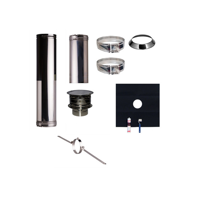 Set EPDM Profi-Line Ø180mm met nisbus en dakbestigingsbeugel | 123rookkanaal