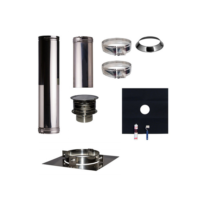 Set EPDM Profi-Line Ø180mm met nisbus en vloersteun | 123rookkanaal
