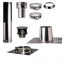 Set VERANDA Plat Dak 0-5 Graden Profi-Line Ø130mm met verloop EW-DW | 123rookkanaal