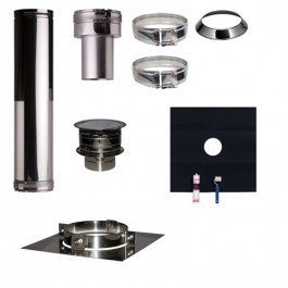 Set EPDM Profi-Line Ø130mm met verloop EW-DW en vloersteun | 123rookkanaal