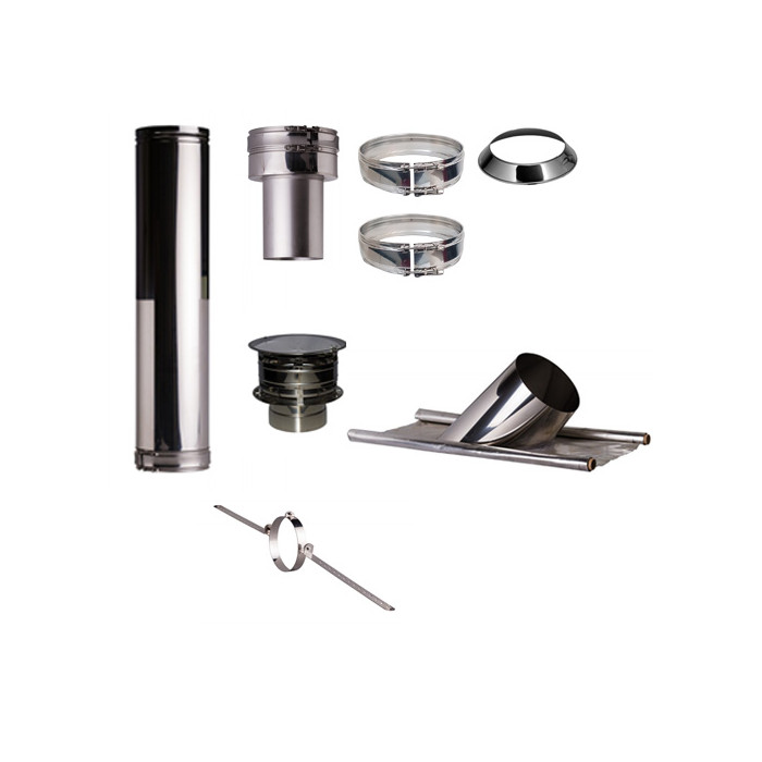 Set KAPSCHUUR loodslab 36-45 graden Profi-Line Ø150mm met verloop EW-DW | 123rookkanaal