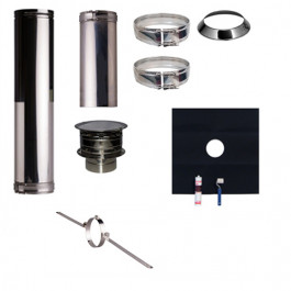 Set EPDM Profi-Line Ø150mm met nisbus en dakbevestigingsbeugel | 123rookkanaal