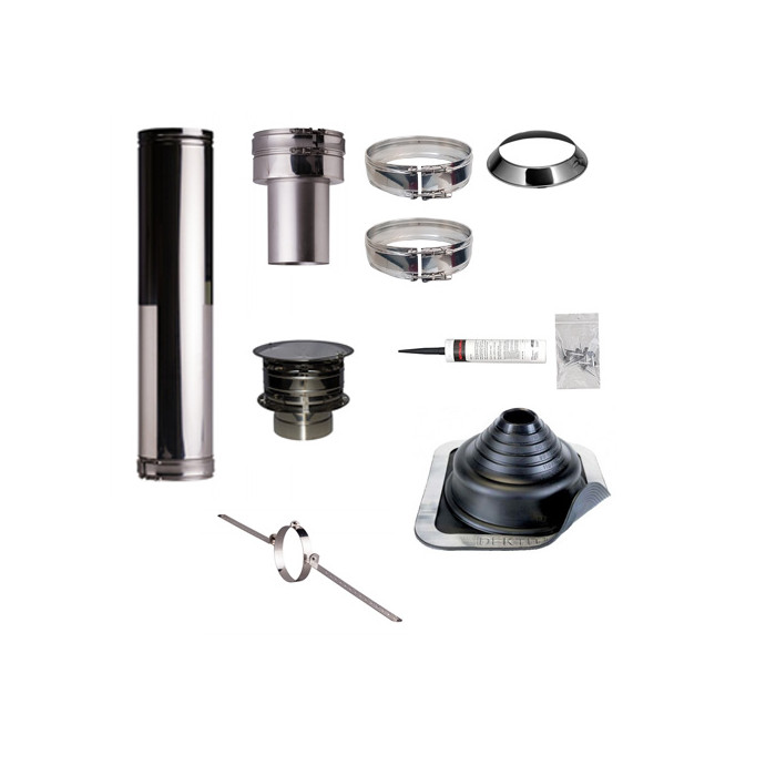 Set EPDM ejot Profi-Line Ø150mm met verloop EW-DW en dakbevestiginsgsbeugel | 123rookkanaal