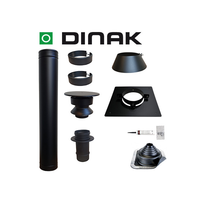 Set EPDM BLACK ejot Ø100mm DINAK met verloop EW-DW en vloersteun | 123rookkanaal