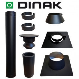 Set VERANDA BLACK plat dak 0-5 graden Ø80mm DINAK met nisbus | 123rookkanaal