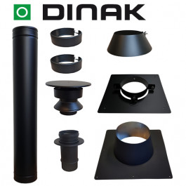 Set VERANDA BLACK plat dak 0-5 graden Ø80mm DINAK met verloop EW-DW | 123rookkanaal