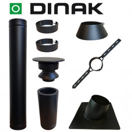 Set VERANDA BLACK schuin dak 5-30 graden Ø80mm DINAK met nisbus | 123rookkanaal