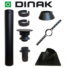 Set VERANDA BLACK schuin dak 5-30 graden Ø80mm DINAK met verloop EW-DW | 123rookkanaal