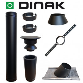 Set KAPSCHUUR BLACK loodslab 5-30 graden Ø80mm DINAK met nisbus | 123rookkanaal