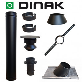 Set KAPSCHUUR BLACK loodslab 5-30 graden Ø80mm DINAK met verloop EW-DW | 123rookkanaal