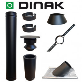 Set KAPSCHUUR BLACK loodslab 30-45 graden Ø80mm DINAK met nisbus | 123rookkanaal