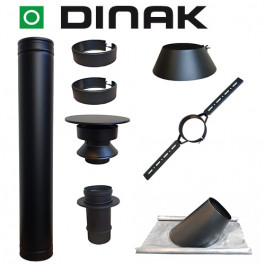 Set KAPSCHUUR BLACK loodslab 30-45 graden Ø80mm DINAK met verloop EW-DW | 123rookkanaal