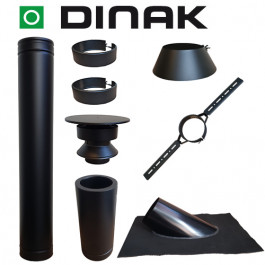 Set KAPSCHUUR BLACK loodslab 46-60 graden Ø80mm DINAK met nisbus | 123rookkanaal
