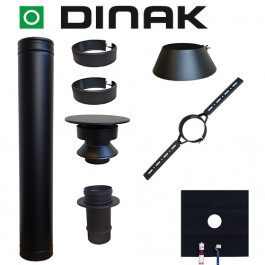Set EPDM BLACK Ø80mm DINAK met verloop EW-DW en dakbevestigingsbeugel | 123rookkanaal