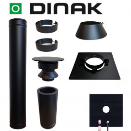 Set EPDM BLACK Ø80mm DINAK met nisbus en vloersteun | 123rookkanaal