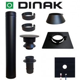 Set EPDM BLACK Ø80mm DINAK met verloop EW-DW en vloersteun | 123rookkanaal