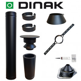 Set EPDM BLACK ejot Ø80mm DINAK met nisbus en dakbevestigingsbeugel | 123rookkanaal