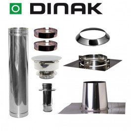 Set VERANDA plat dak 0-5 graden Ø100mm DINAK met verloop EW-DW | 123rookkanaal