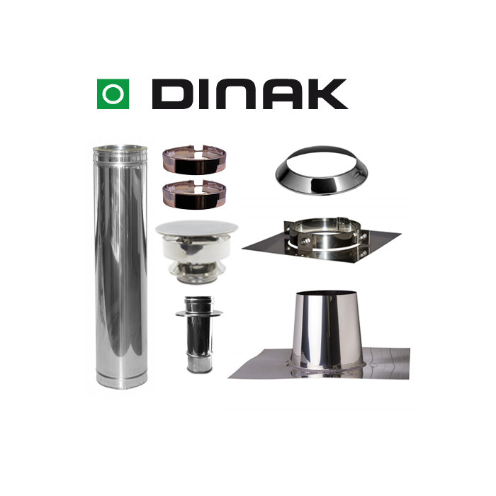 Set VERANDA plat dak 0-5 graden Ø100mm DINAK met verloop EW-DW | 123rookkanaal