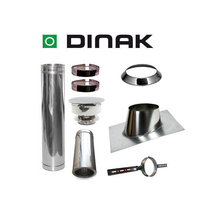 Set VERANDA schuin dak 5-30 graden Ø100mm DINAK met nisbus | 123rookkanaal