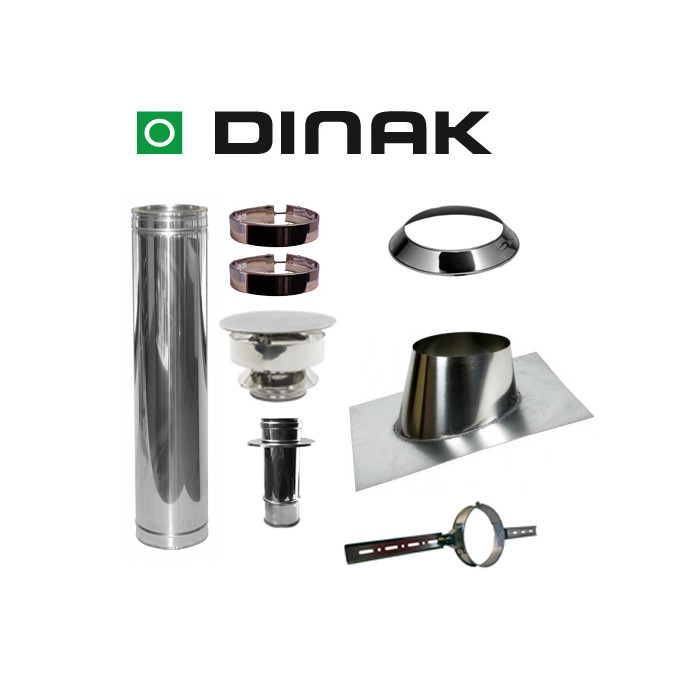 Set VERANDA schuin dak 5-30 graden Ø100mm DINAK met verloop EW-DW | 123rookkanaal