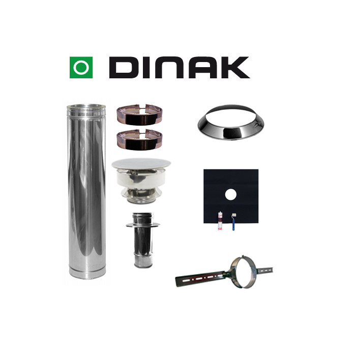 Set EPDM Ø100mm DINAK met verloop EW-DW en dakbevestigingsbeugel | 123rookkanaal