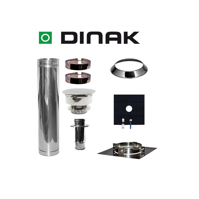 Set EPDM Ø80mm DINAK met verloop EW-DW en vloersteun | 123rookkanaal