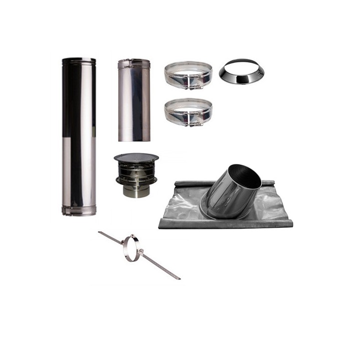 Set KAPSCHUUR loodslab 5-30 graden Profi-Line Ø130mm met nisbus | 123rookkanaal
