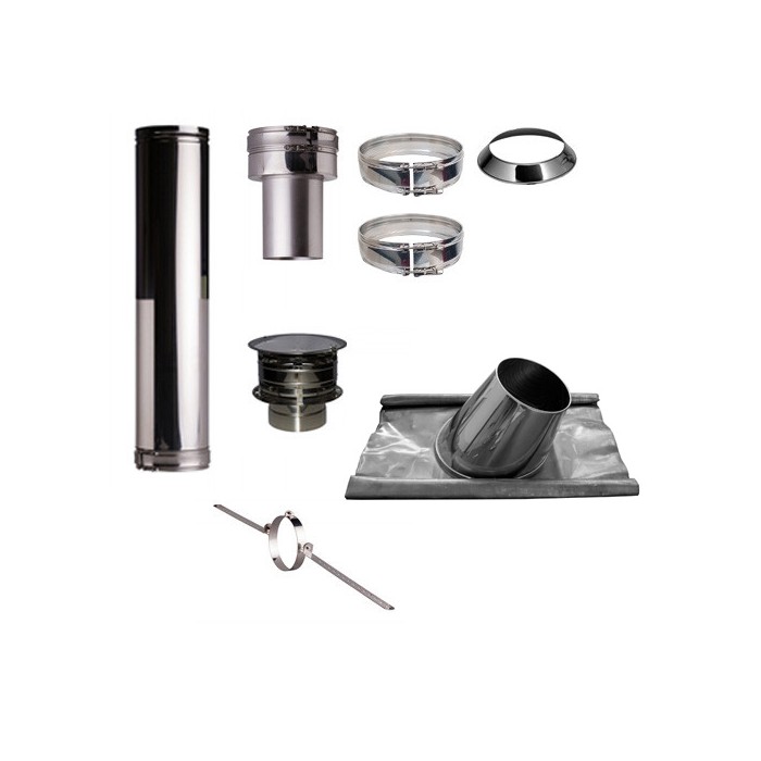Set KAPSCHUUR loodslab 5-30 graden Profi-Line Ø130mm met verloop EW-DW | 123rookkanaal