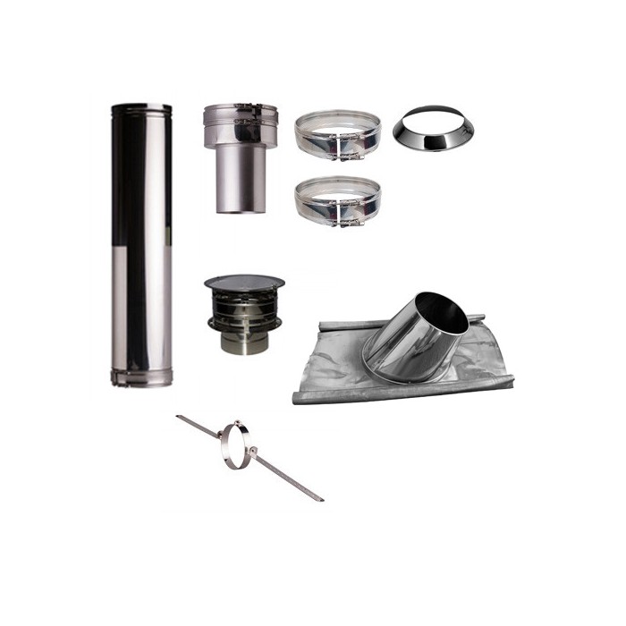 Set KAPSCHUUR loodslab 30-45 graden Profi-Line Ø130mm met verloop EW-DW | 123rookkanaal