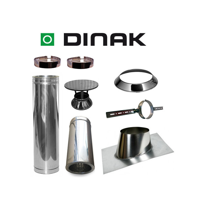Set VERANDA schuin dak 5-30 graden Ø200mm DINAK met nisbus en regenkap | 123rookkanaal