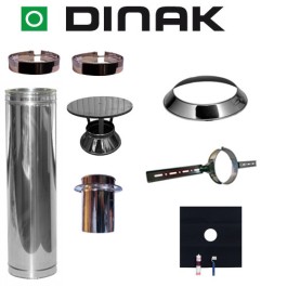 Set EPDM Ø200mm DINAK met verloop EW-DW en regenkap en dakbevestigingsbeugel | 123rookkanaal
