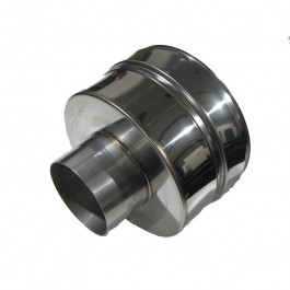 Verloop van enkelwandig Ø100mm naar dubbelwandig rookkanaal Profi-Line Ø130mm | 123rookkanaal