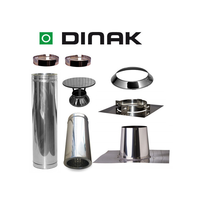 Set VERANDA plat dak 0-5 graden Ø150mm DINAK met nisbus en regenkap | 123rookkanaal